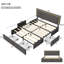 EU Double & King PU Storage Bed With 4 Drawers & LED Headboard, Faux Leather Upholstered Frame,  Beige & Grey-374681989-371065740