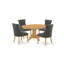 Ensemble de table de salle à manger 5 pièces comprenant une table ovale en bois avec feuille papillon et 4 chaises rembourrées en tissu Gotham-1211830215-1278371080-1278371083