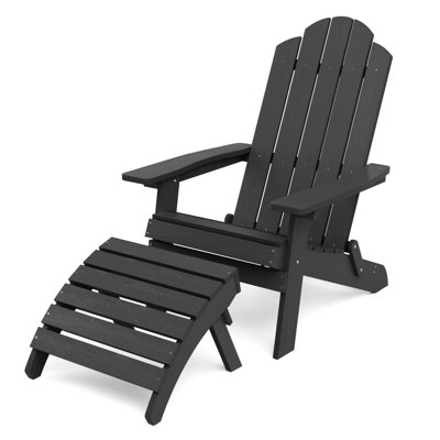 Foldable Adirondack Chair With Ottoman by HERACLES
