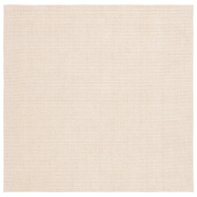 Canup Hand Loomed Wool/Cotton Striped Rug in Ivory, Square 6'