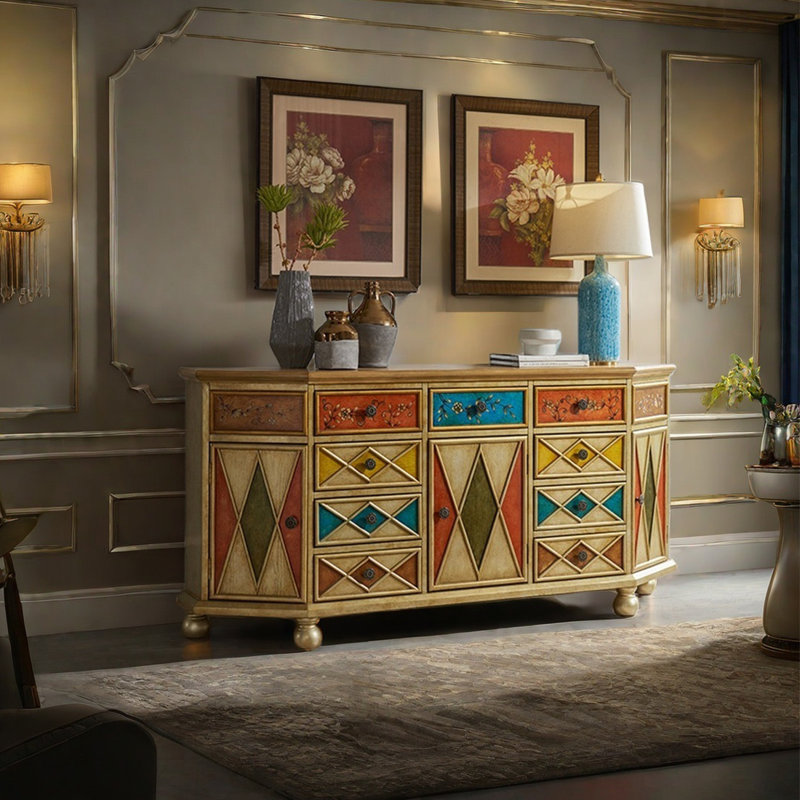 American style retro multi-functional sideboard, Champagne Gold