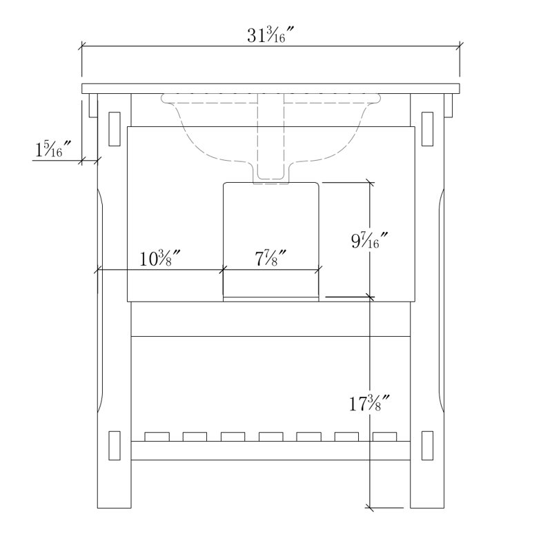 Ensemble de meuble-lavabo simple 31 po Eveny, Quartz blanc