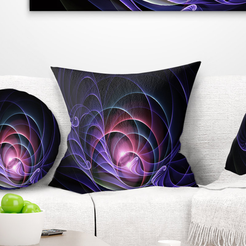 Coussin de conception fractale 3d artful Abstract, 16 po x 1 po, Coussin décoratif