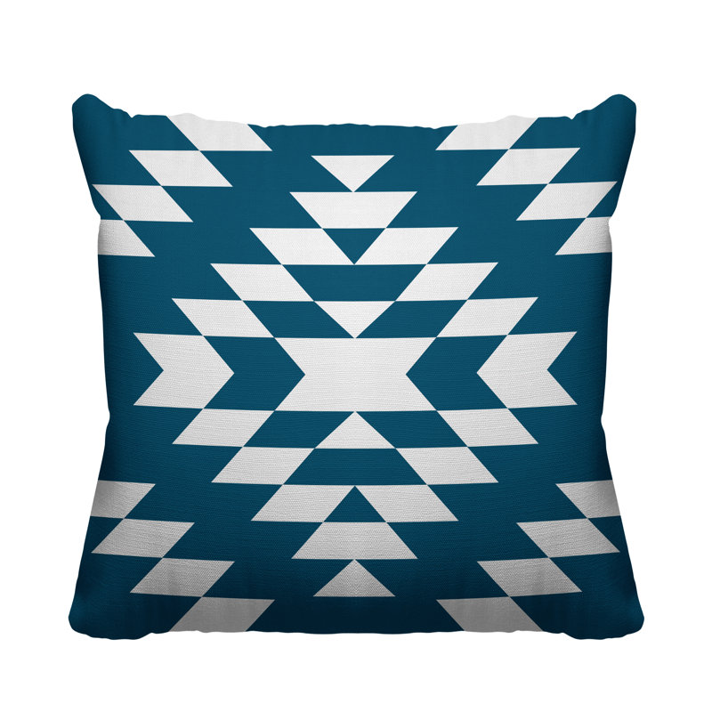 Coussin intérieur / extérieur Chantico Southwestern, 19 po x 19 po, Turquoise, Carré