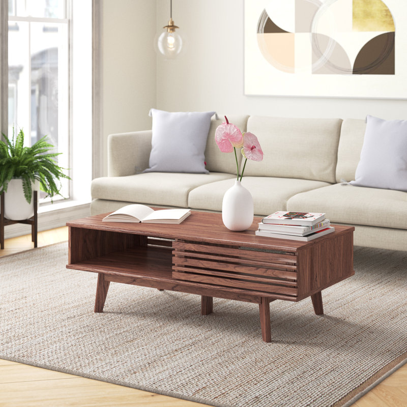 Table basse avec rangement Jernej, Brun
