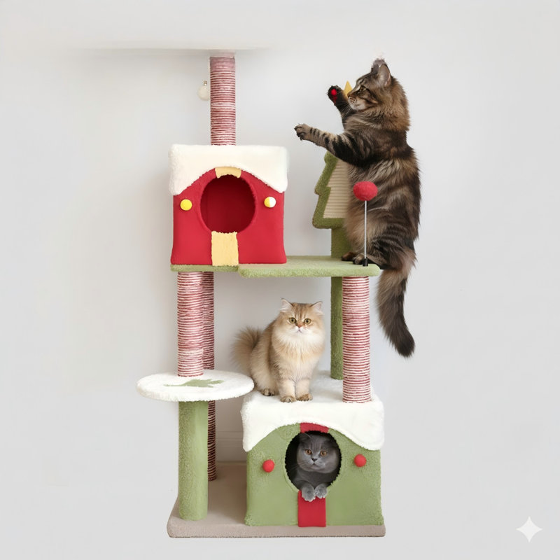 Christmas-Themed Cat Tree