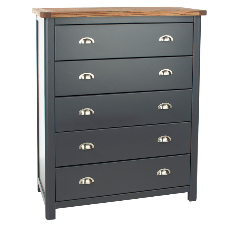 Sarver 5 Drawer Chest Of Drawers, Midnight Blue