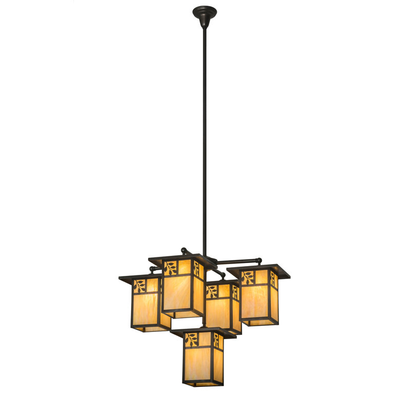 Lustre à 5 lumières avec abat-jour Bensonhurst