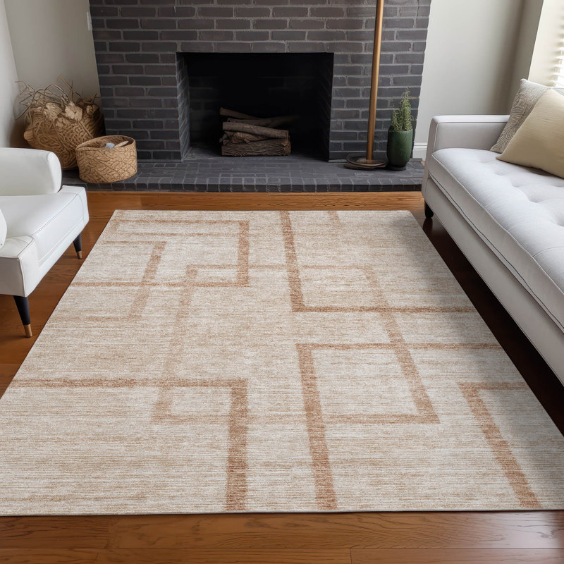 Tapis corail Prisco lavable à la machine de qualité supérieure, Rectangle 5 pi x 7 pi 6 po