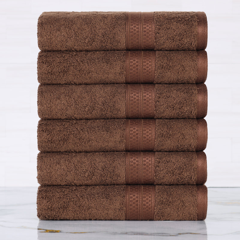 Nolhan 60% Cotton and 40% Rayon from Bamboo Hand Towel Set, Cocoa