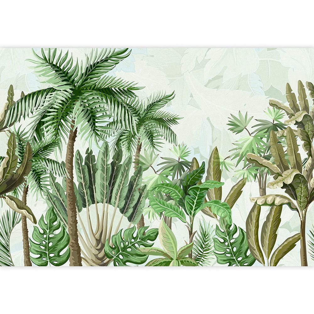 Tropical Jungle Plant Collage Wall Mural IDEA4WALL 