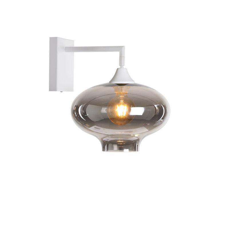 Kaufman Armed Sconce, White, Smoke