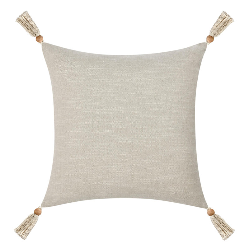 Caney 22" Linen Blend Fabric Multi-Color Throw Pillow