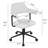 White Upholstered Desk Chair With Wheels Adjustable Height 360° Rolling Swivel Task Chair-711238910