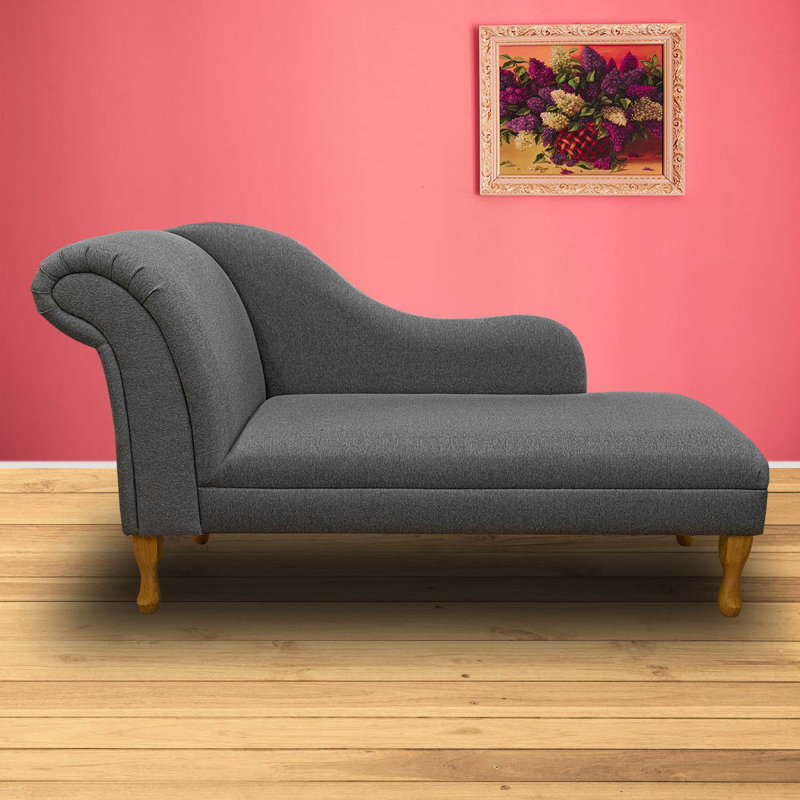 Upholstered Chaise Lounge, Grey