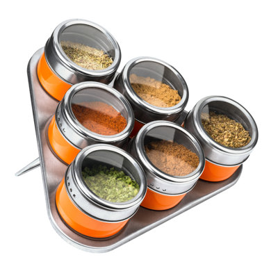 6 Piece Spice Jar Set with Tray