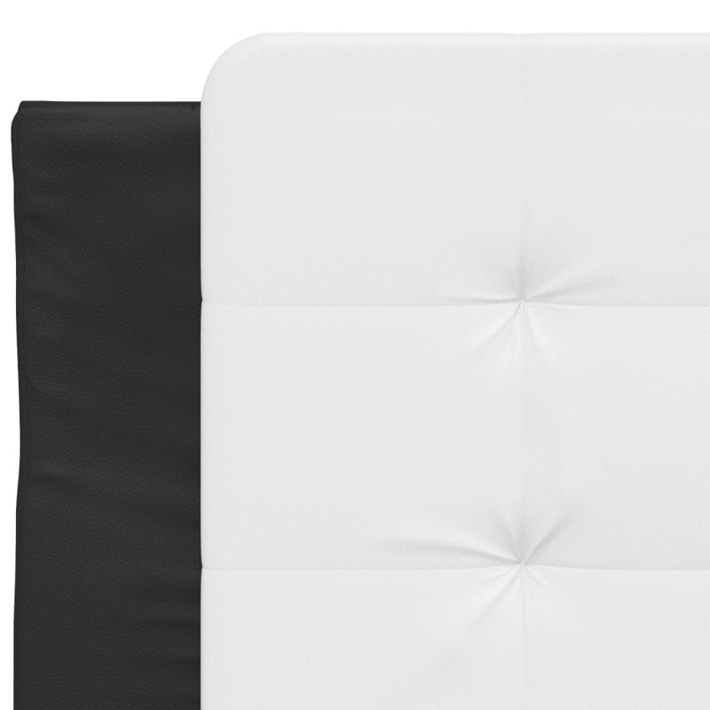 Cadre de lit vidaXL avec DEL sans matelas Zadar noir et blanc 90 x 190 cm, Simple, Noir