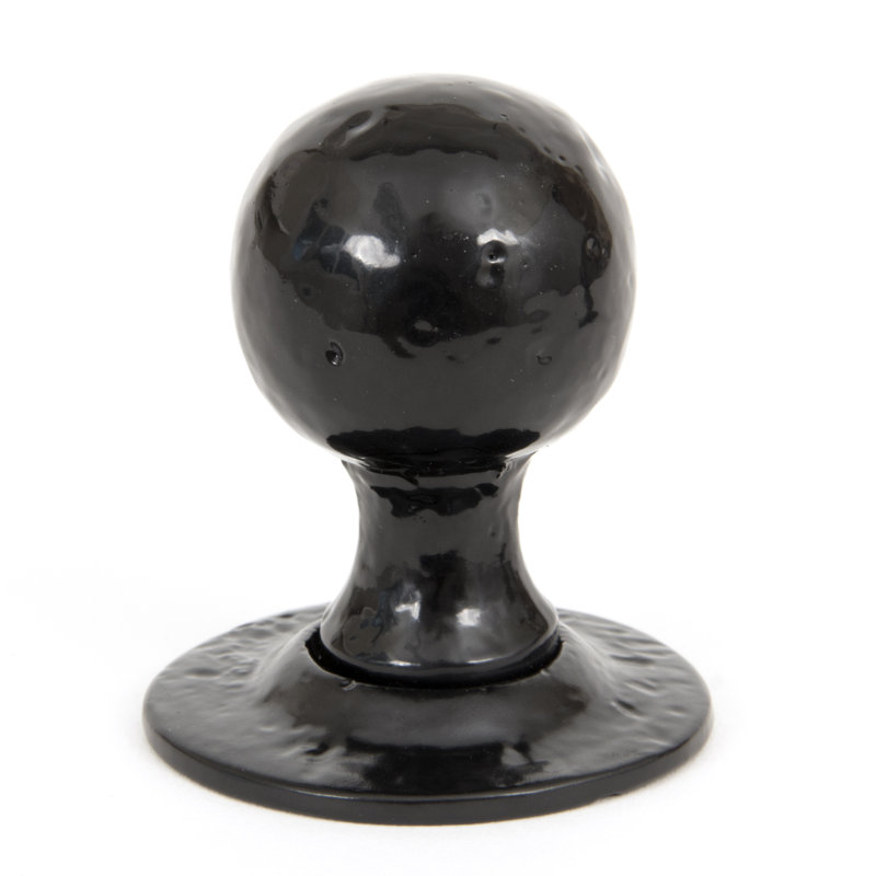 Round Interior Mortise Door Knob, Black