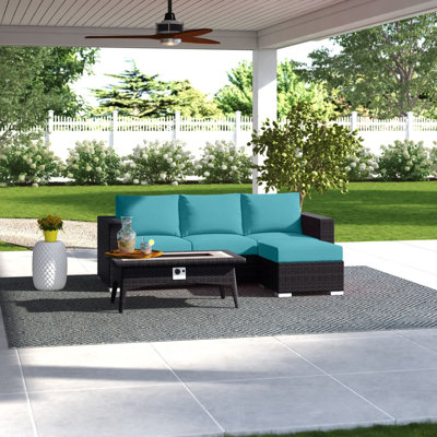 Ensemble de patio extérieur 3 pièces avec foyer Convene