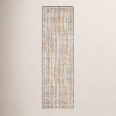 Alda Gray Natural Hand-Woven Striped Jute Rug