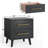 Modern Wooden 2-Drawer Nightstand with Metal Handles and Tapered Legs-849521673