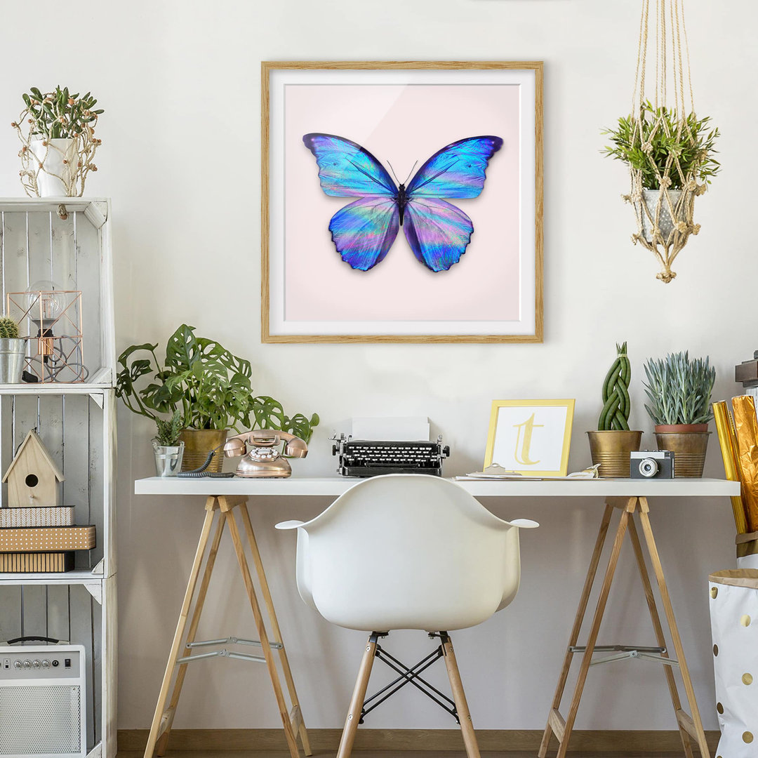 Gerahmtes Poster Holographic Butterfly von Jonas Loose