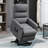 Power Lift Chair With Vibration Massage, Fabric Upholstered Recliner Chair For Elderly With Remote Control, Side Pockets, Grey