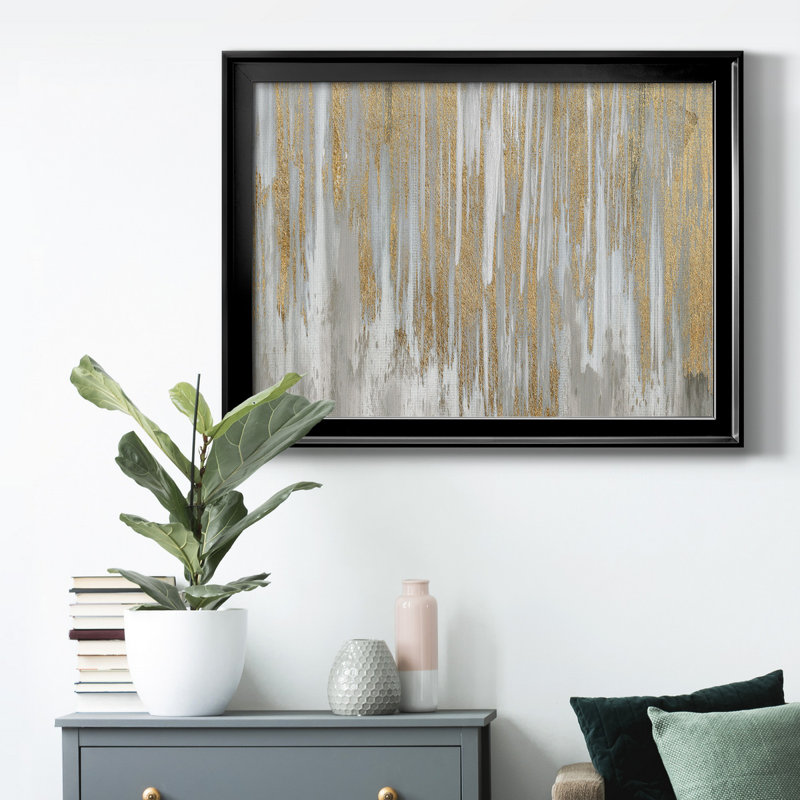 " Behind The Waterfall ", 26.5" H x 36.5" W x 1" D, Black