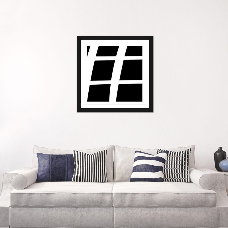 " Sharp " by 5by5collective, Black Framed Fine Art Paper, 24" H x 24" W x 1" D, White