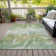 Machine Washable Indoor/Outdoor Xhevrie Green Rug