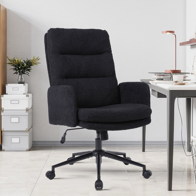 Velvet Office Chair, Black