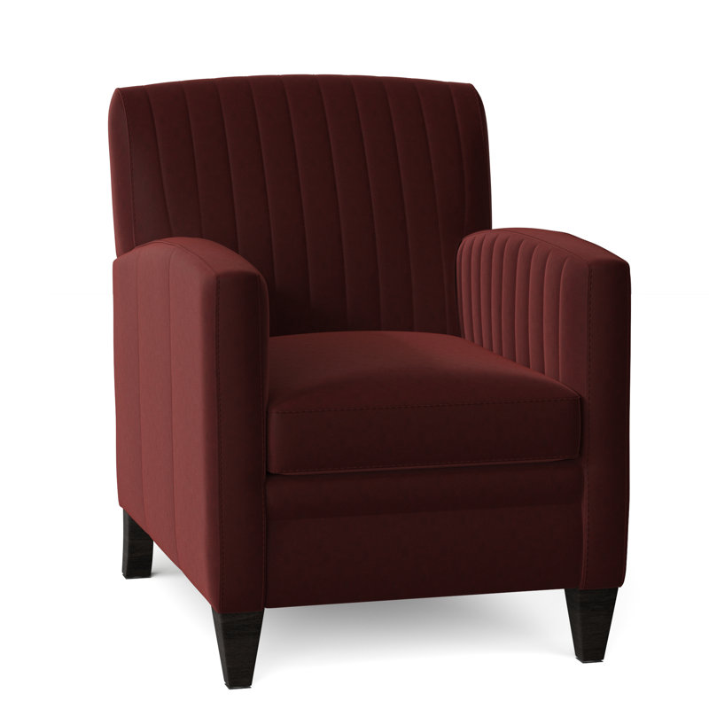 Barnabus Leather Club Chair, Aline Fumo Genuine Leather, Cobblestone