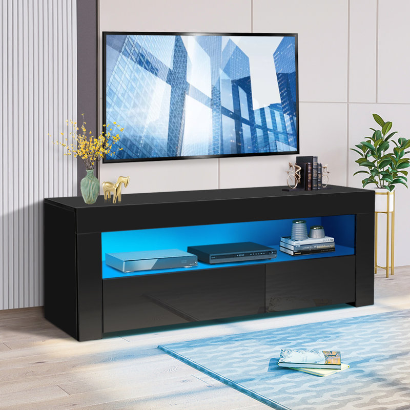 Meuble télé pour téléviseur de 55 po ou moins Aryes, Noir