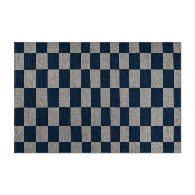 Tapis d'intérieur et d'extérieur à carreaux bleu, Rectangle 9 pi x 12 pi