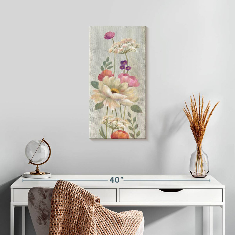 Retro Floral I, 24" H x 12" W