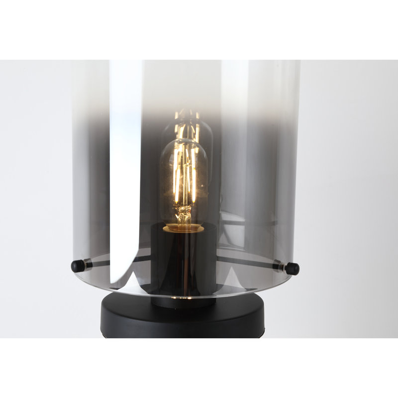 Neavins Metal Table Lamp, Matt Black, Smoked Ombre