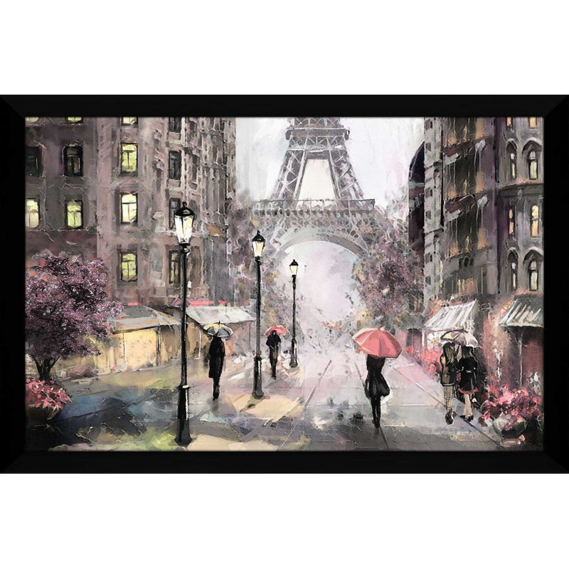 «Paris Streets II», reproduction encadrée, H 27,5 po x l 39,5 po x P 0,75 po, Cadre noir