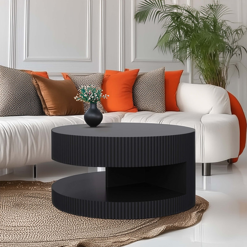 31.5'' Round Coffee Table, Black