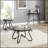 Tempered Glass Surface Console Table Coffee Table With Sturdy Construction For Living Room (Rustic Black)