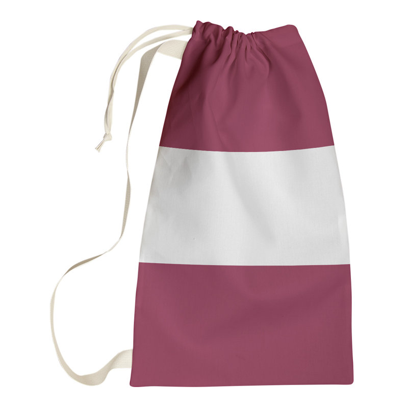 Fabric Laundry Bag with Handles, Medium (36" H x 28" W x 1.5" D), Pittsburgh Maroon/White/Maroon