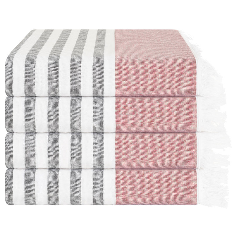  Serviettes de plage 100% coton 35 x 60, Rose
