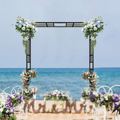 Garden Arch Arbor, Metal Garden Arch With Adjustable Width Climbing Plants Support Rose Arch Outdoor Black