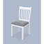 Ensemble de 2 chaises de salle à manger à finition blanche, coussin de chaise avec coussins de couleur grise et dossier en bois