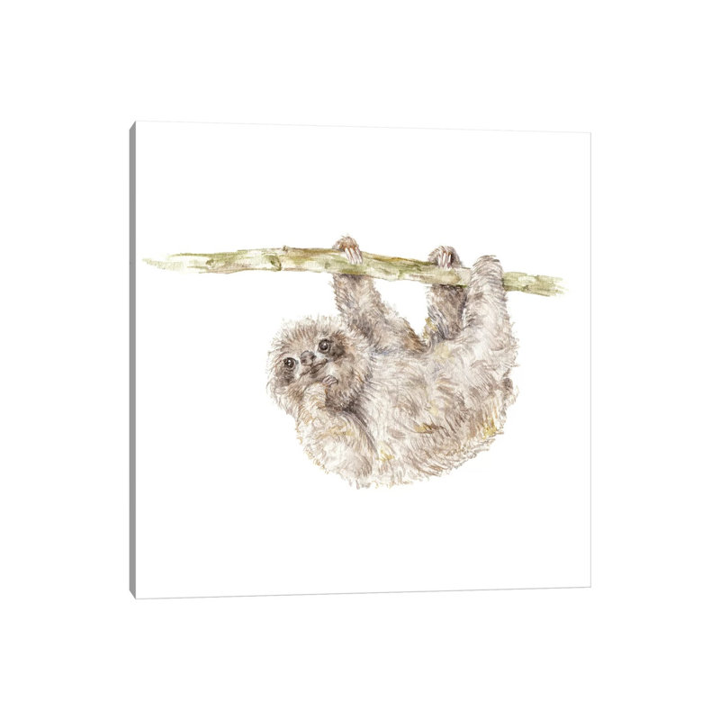 Sloth by Wandering Laur - Wrapped Canvas Painting, 66.04 cm H x 66.04 cm W x 1.91 cm D