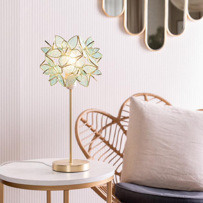 Clementina Metal Table Lamp, LED, Yes, Blue