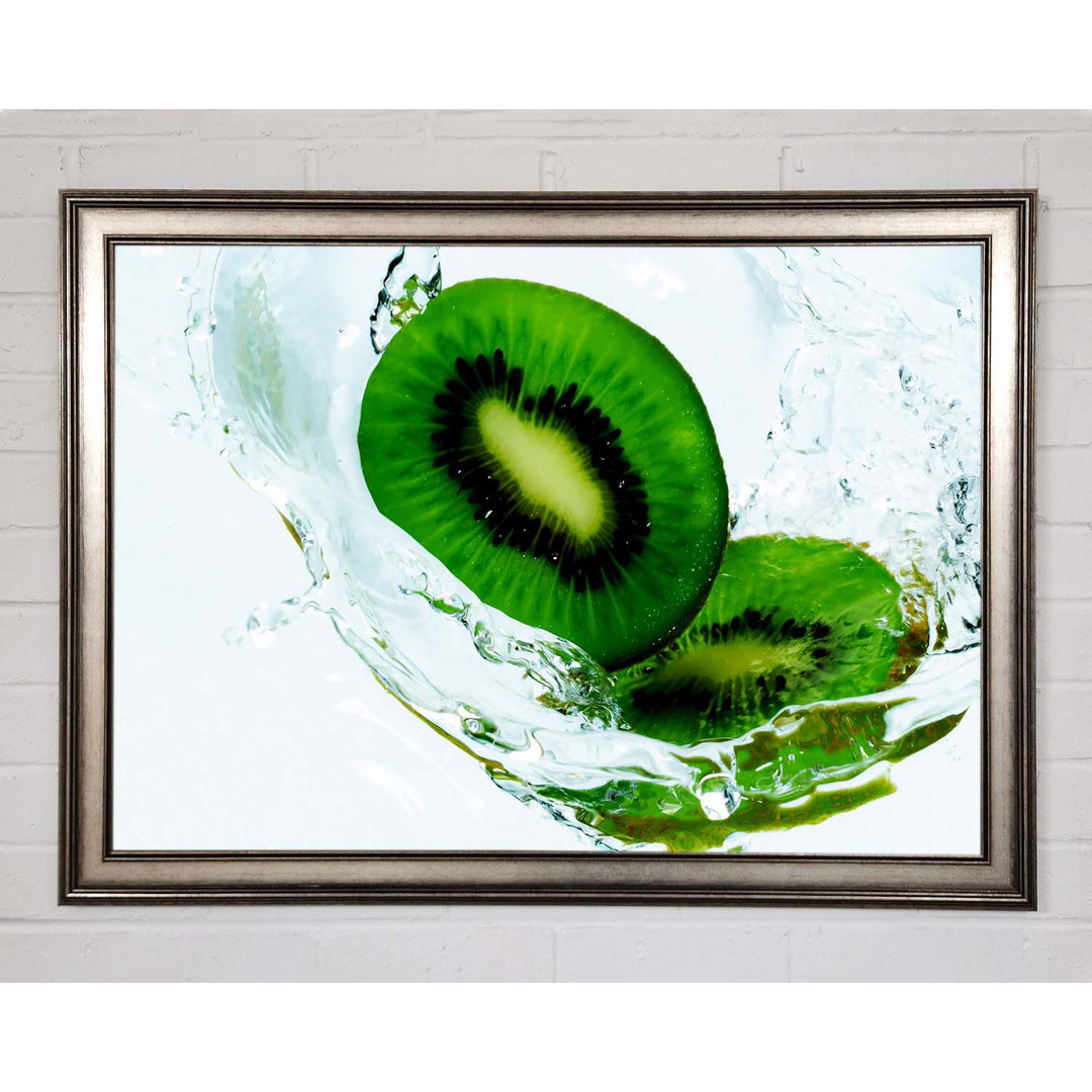 Gerahmtes Leinwandbild Fresh Kiwi Splash