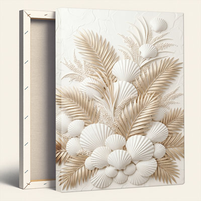 Ensemble de 1 tableau sur toile « Palmier coquillage »