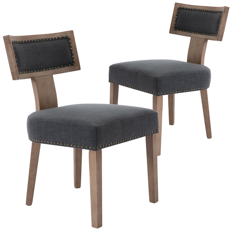 Chaises de salle à manger Faranda, Gris anthracite, Bois