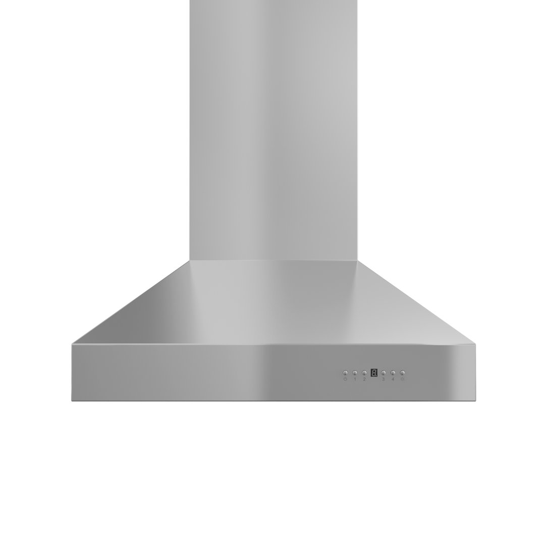 ZLINE 42 in. Professional Ducted Wall Mount Range Hood in Stainless Steel W/ Crown Molding (667CRN-42) ZLINE