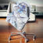 Fleur symétrique bleue fractale - coussin imprimé abstrait-30967413-30967417